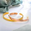 1 Pcs Simple Classic 6MM Width Titanium Bangle Black Gold Silver Color for Women Cuff Bracelets Men Women Openning Bangles
