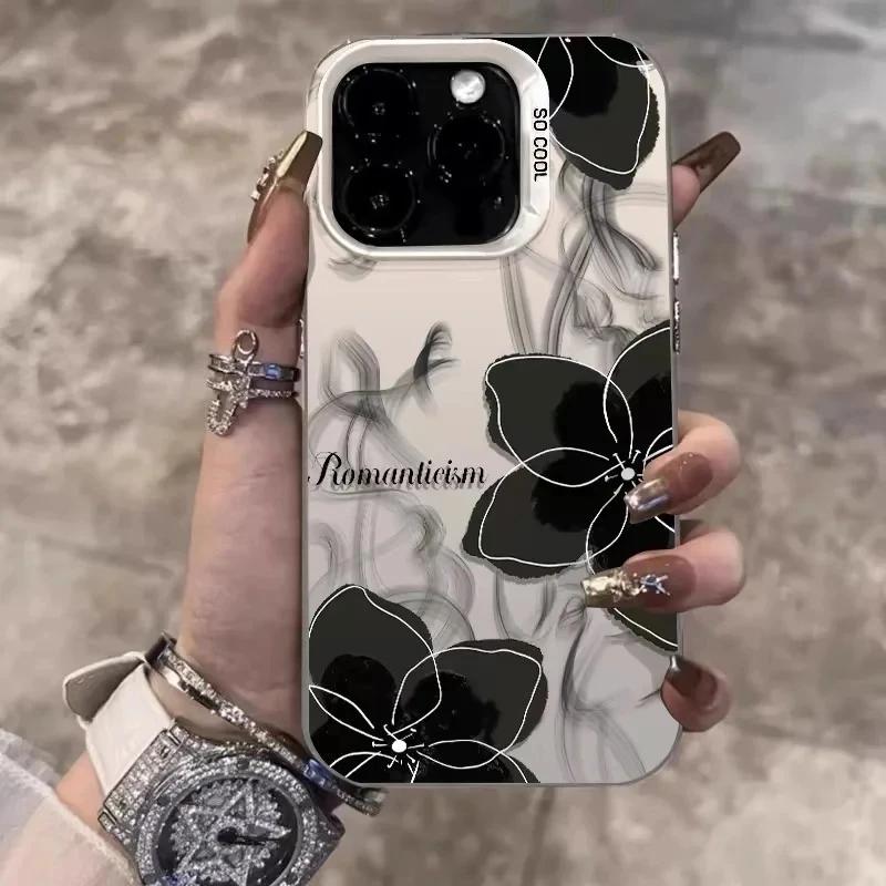 Luxury Florals Pattern Shockproof Phone Case For iPhone 15 14 13 12 11 Pro Max 7 8 Plus XS XR X Candy Color Flowers Back Cover