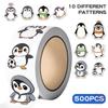 500Pcs/Roll Q Funny Penguins Series 02 Kids Rewards Stickers - DIY Scrapbooks Album Decor Sealing Label Decals
