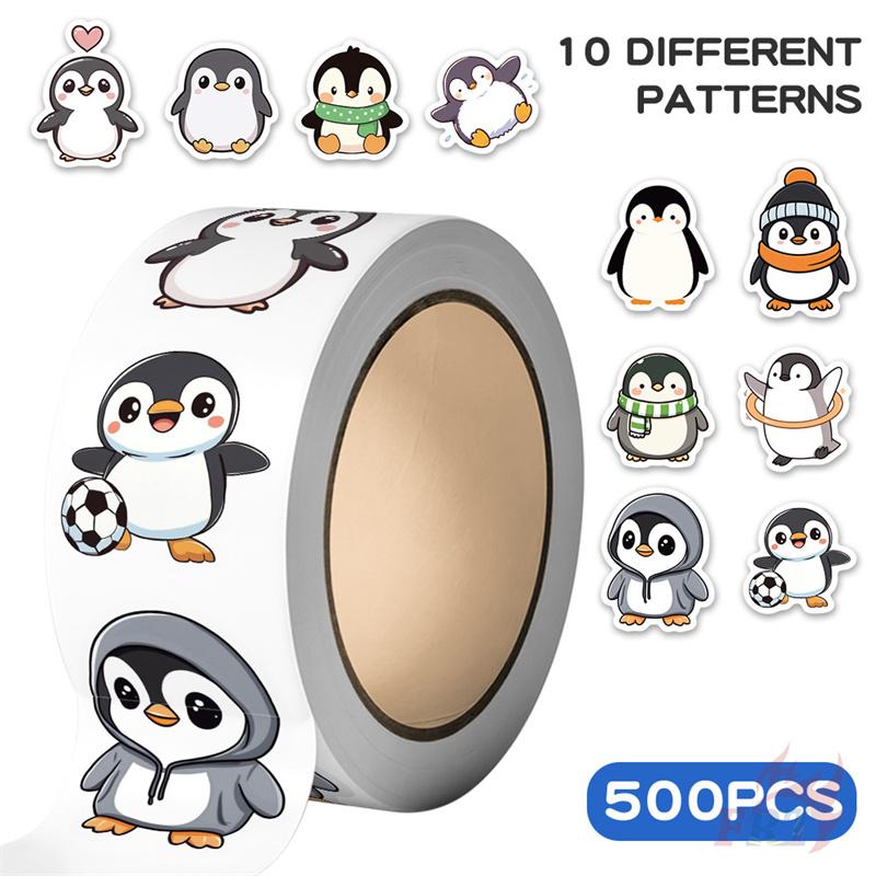 500Pcs/Roll Q Funny Penguins Series 02 Kids Rewards Stickers - DIY Scrapbooks Album Decor Sealing Label Decals