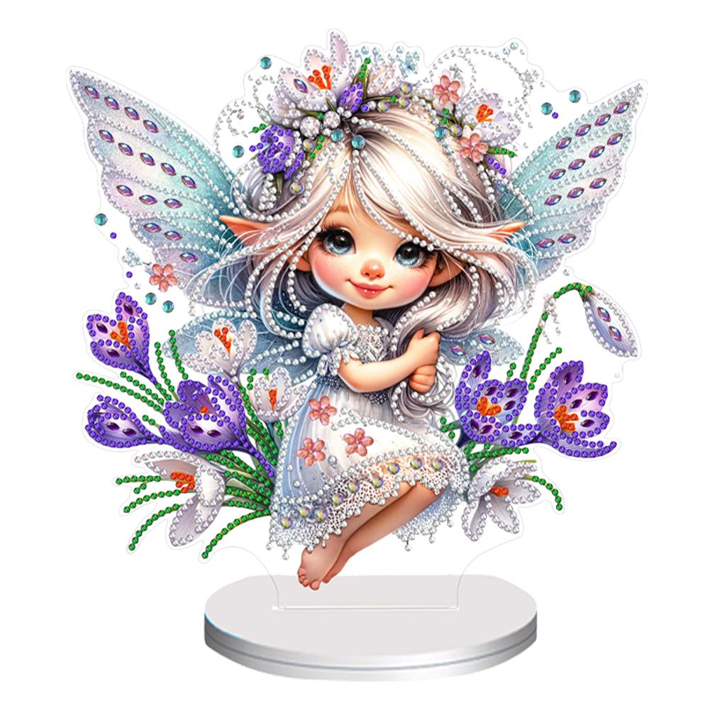 

Flower Fairy Special Shaped Double Sided Desktop Diamond Art Kits 5D DIY Diamond Art Tabletop Decorations Bedroom Table Decor
