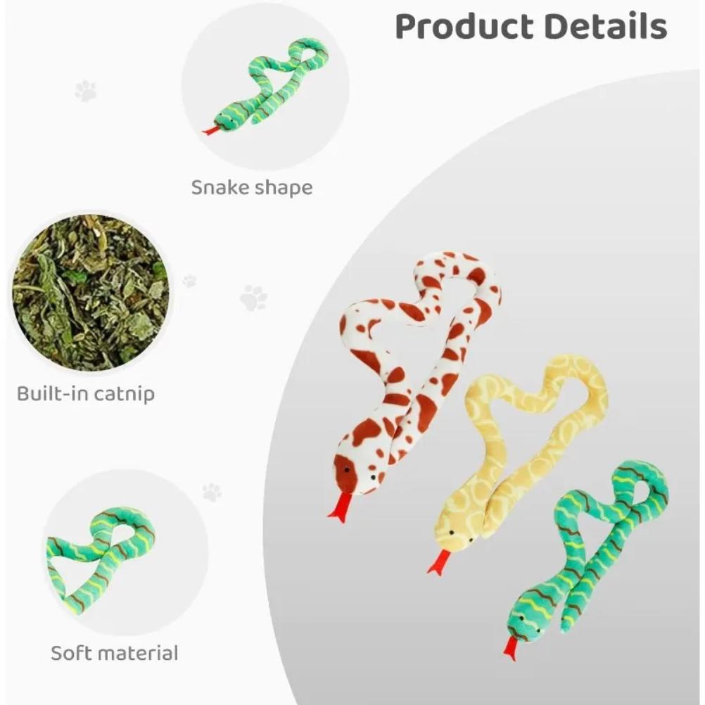 Cat Catnip Toy Interactive Toy Plush Cat Gluttonous Snake Bite-Resistant Molar Interactive Toy Gift For Cat Pet Accessories