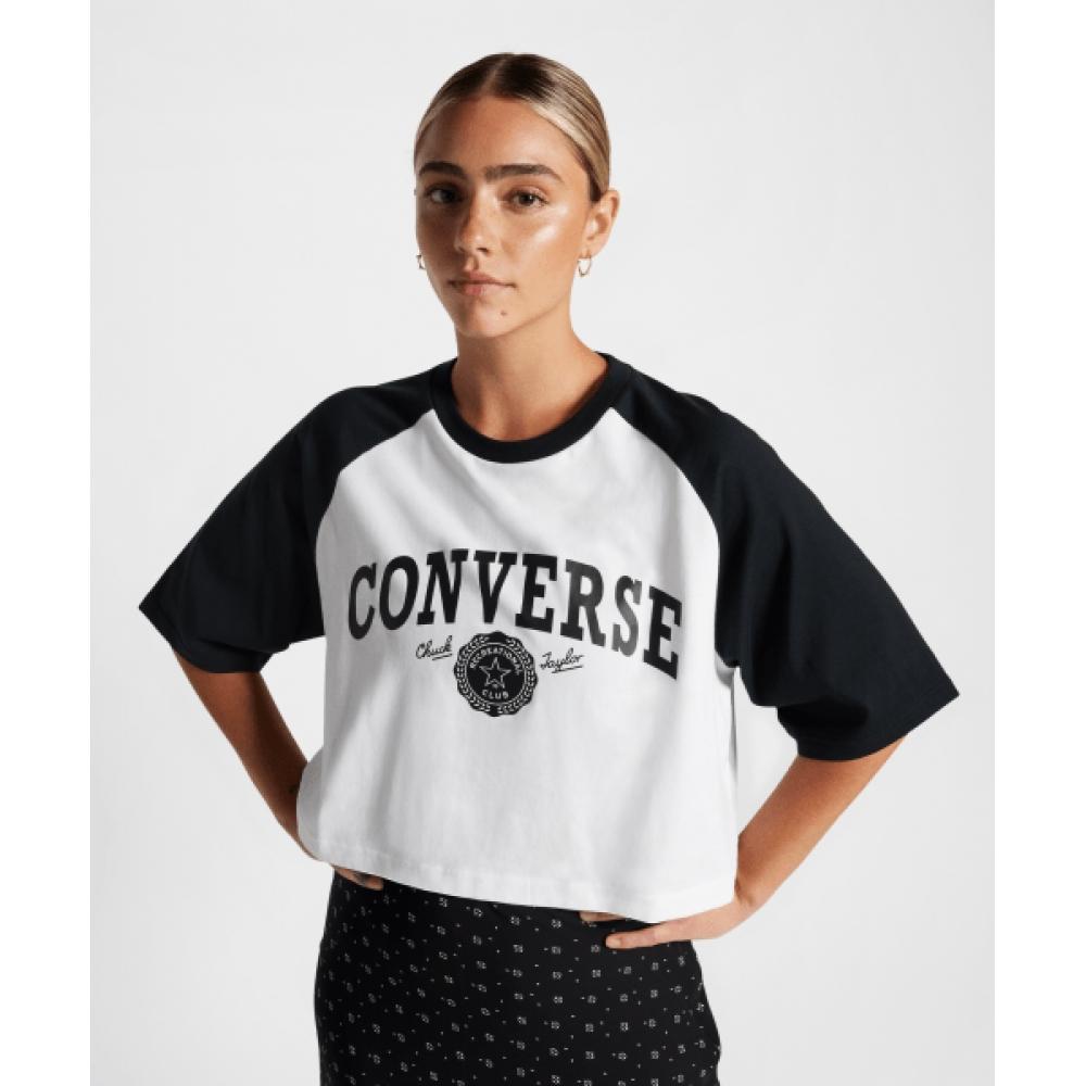 

УКОРОЧЕННАЯ ФУТБОЛКА CONVERSE РЕТРО БЕЛАЯ