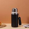 Portable Stainless Steel Sports Thermos with Lanyard - Large Capacity for Home, Car, and Outdoor Use
