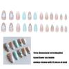 24Pcs Press on Nail Almond Glues on Nail French Fake Nail Designs False Nail Artificial Nail Gifts for Women Girls