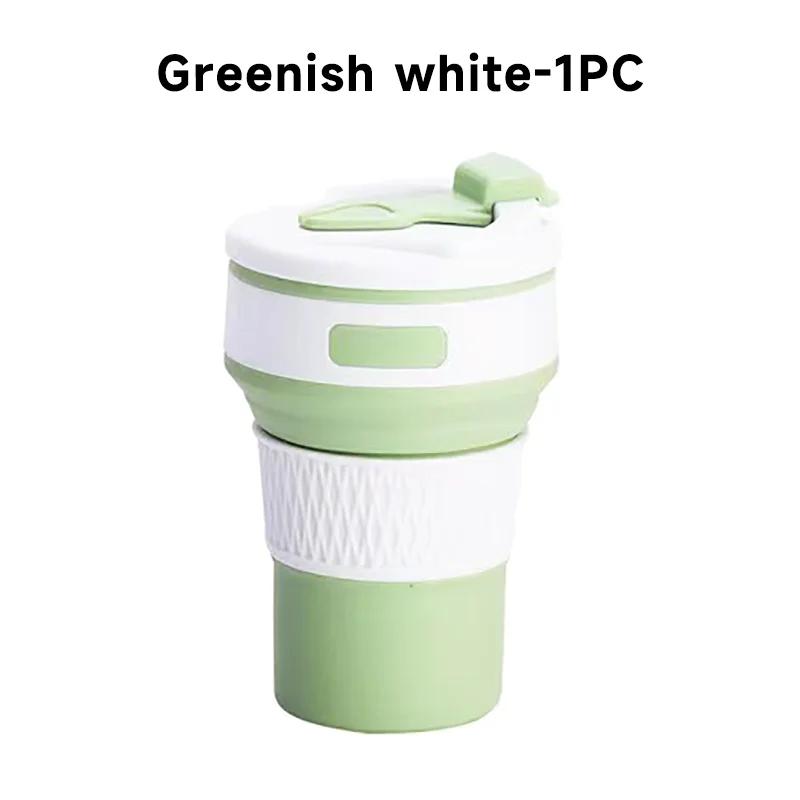350ML Silicone Folding Cup Collapsible Mug With Cover Coffee Travel Outdoors Portable Water Drinking Tea Cups
