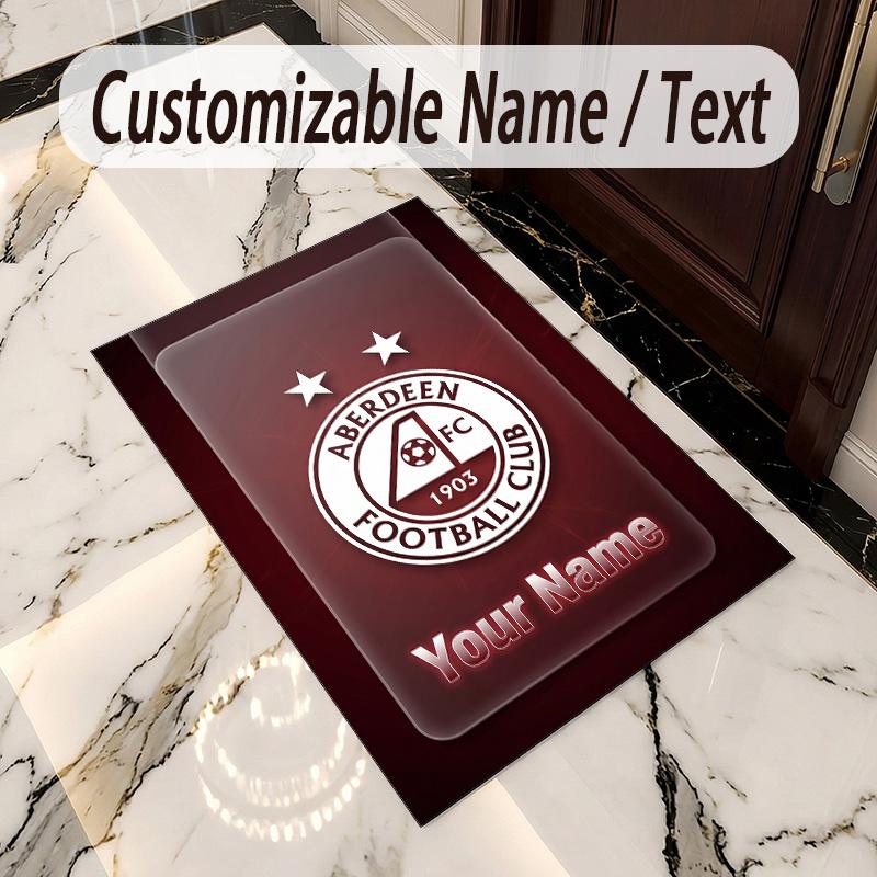 Crystal Velvet Rug Aberdeen FC Print Custom Name Text Floor Mat Home Decor