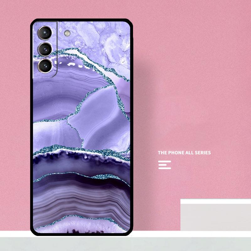 Teal Blue Gold Agate Marble Phone Case For Samsung Galaxy S26 S23 Ultra S20 S21 S22 S24 S25 Plus S10 S25 FE Cover Coque