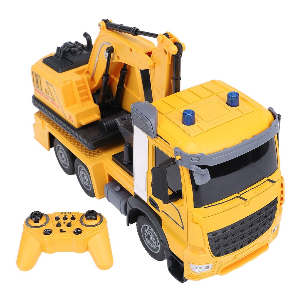 11 Channel RC Engineering Car Toy with Music Light Effect 2.4G Remote Control Excavator for Kids