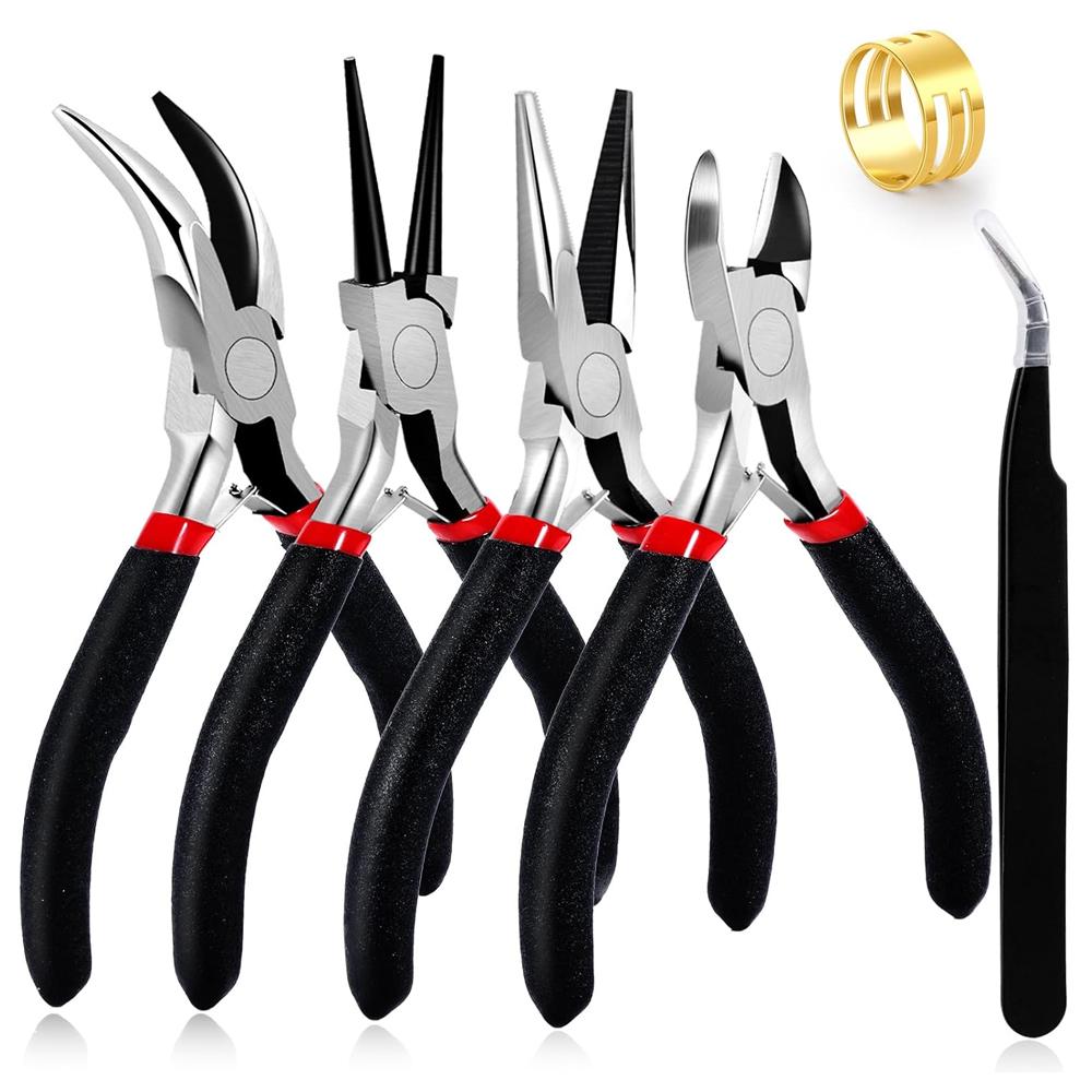 

4 шт. в упаковке, набор инструментов для ювелирных плоскогубцев с длинными иглами и круглыми губками для резки, набор инструментов для самостоятельного изготовления ювелирных изделий