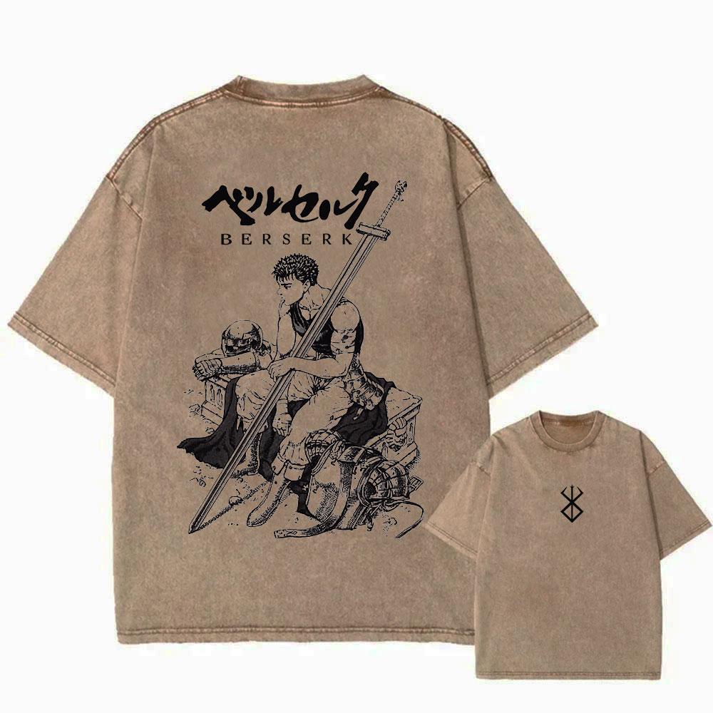

Вінтажний washed футболка з аніме принтом Harajuku Streetwear Графічна футболка Літній топ з коротким рукавом Бавовняна футболка для жінок чоловіків XL