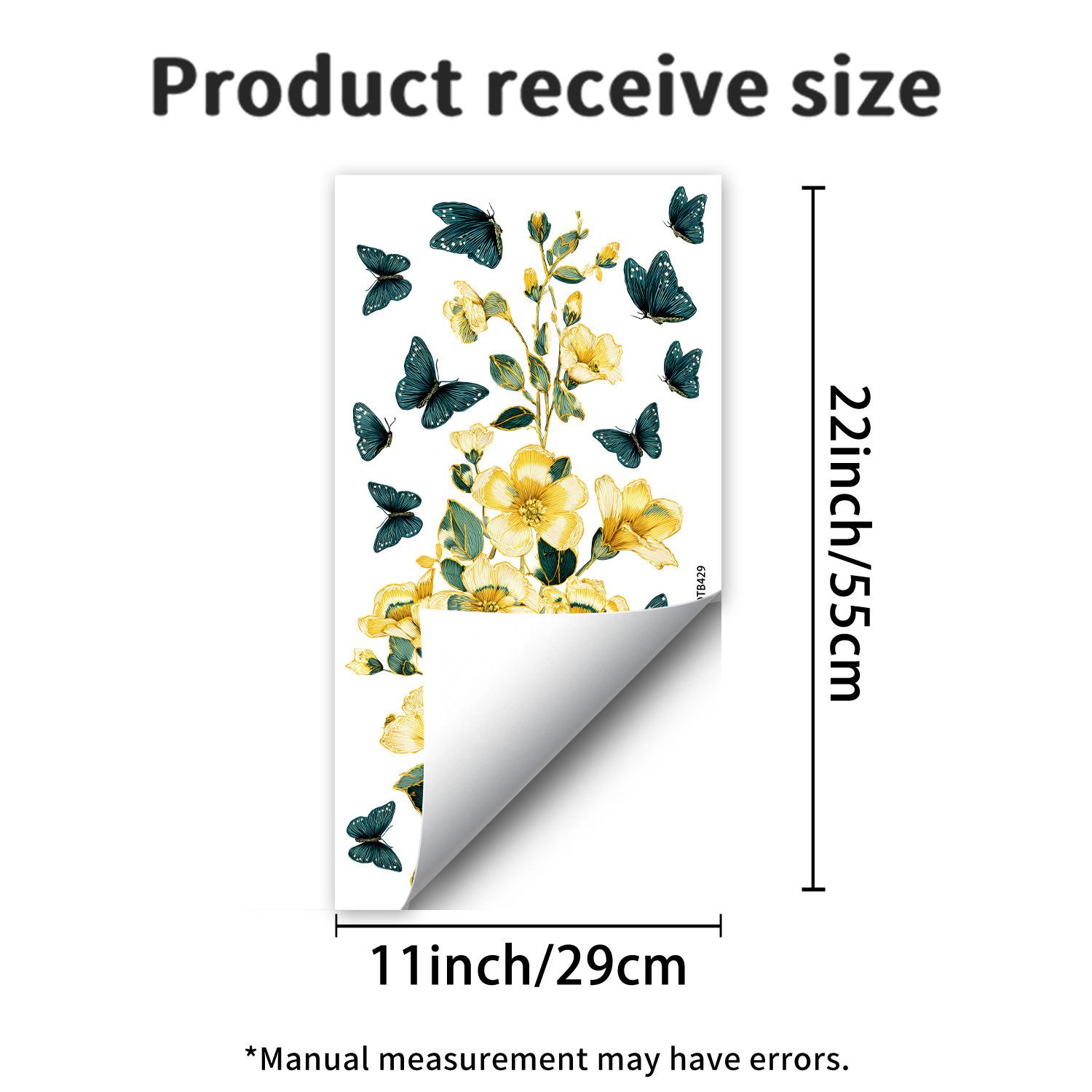 Креативная настенная наклейка «Цветочная лоза и бабочки», самоклеящаяся, съемная, для спальни, гостиной, кабинета, домашнего декора 29x55cm