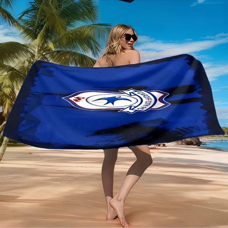 Cardiff Fc Clublogo Strandlaken Microvezel Strandlaken, Lichtgewicht en Sneldrogend, voor Zomervakantie, Zwembad Fan Verjaardagscadeau