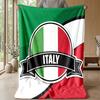 Italy Football Printed Flannel Blanket Skin Friendly Warm Decorative Throw for Indoor Couch Bed Daily Use