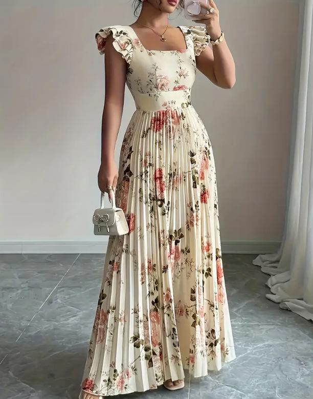 

Spring 2026 Women s Printed Pleated Dress Arrival XX-Large