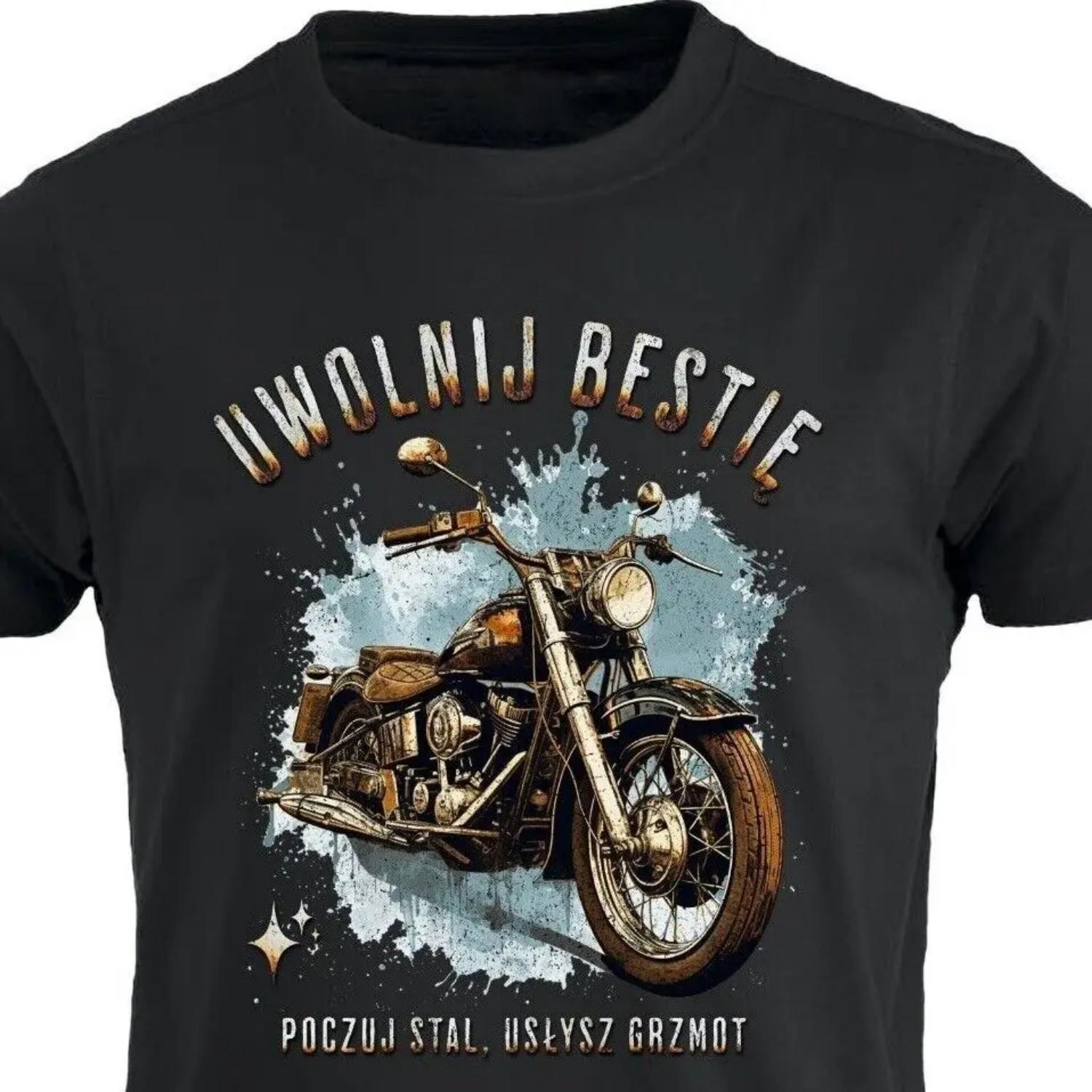 

Release Beast Polish Motorcycle Rider Motorcyclist T-Shirt 100% Cotton O-Neck Short Sleeve Summer Casual Mens T-shirt Size S-3XL XXXXXL чорний