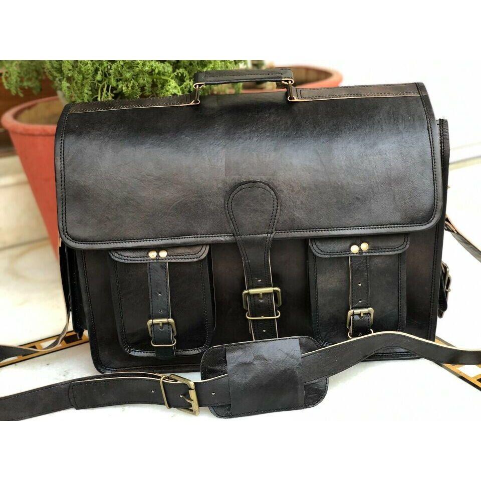 18" ručně vyráběná kožená aktovka na laptop Messenger taška nejlepší počítačová brašna