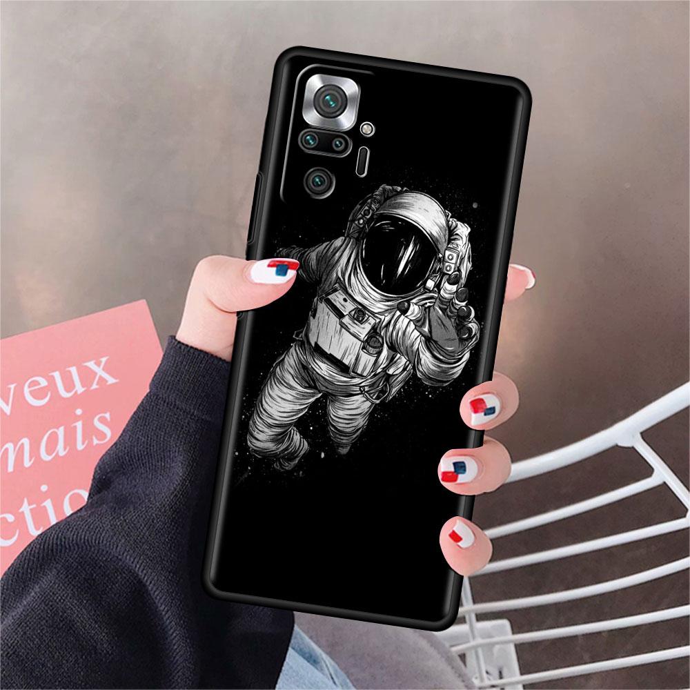 Hülle für Xiaomi Redmi Note 10 9 11 Pro Weiche Handyhülle 10S 9S K40 8 9A 9C 9T 7 10C 8T Silikonhülle Universum Cooler Astronaut