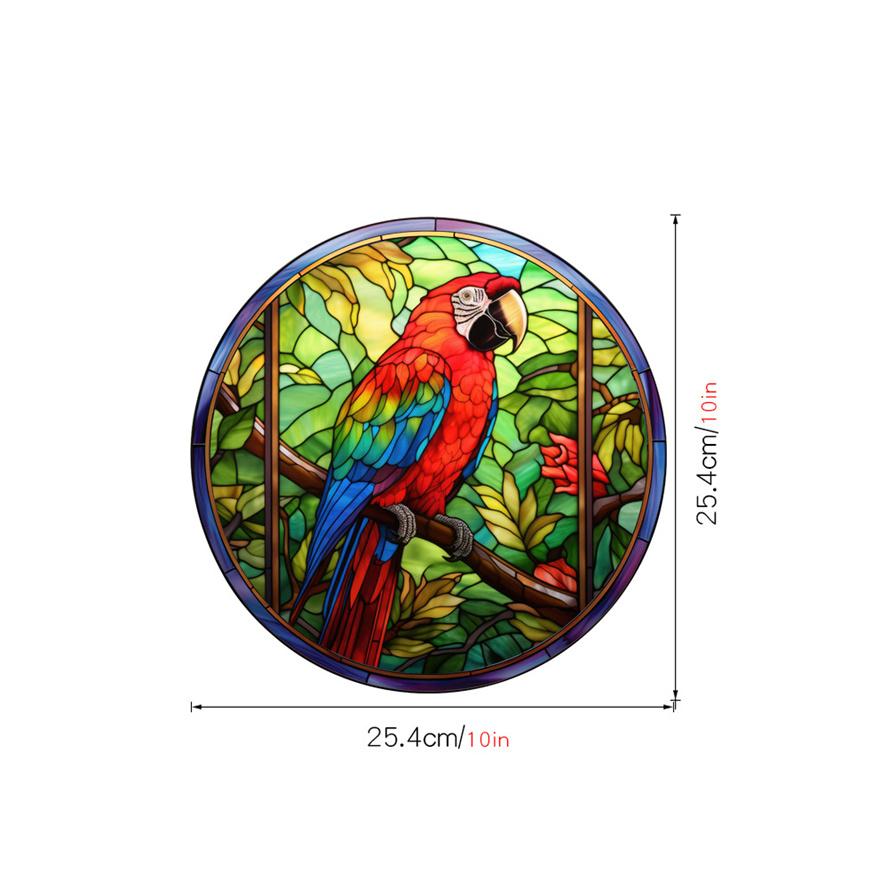New Antique Color Dyed Hummingbird Iris Japonica Window Glass Electrostatic Sticker Detachable Decorative Film Home Decorations