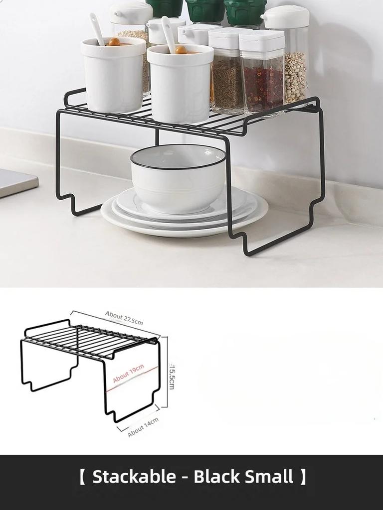 Concise Style Kitchen Scalable Organizer Storage Rack Holder Durable Tiered Rack Space Saving Kitchen Supplies Storage Rack