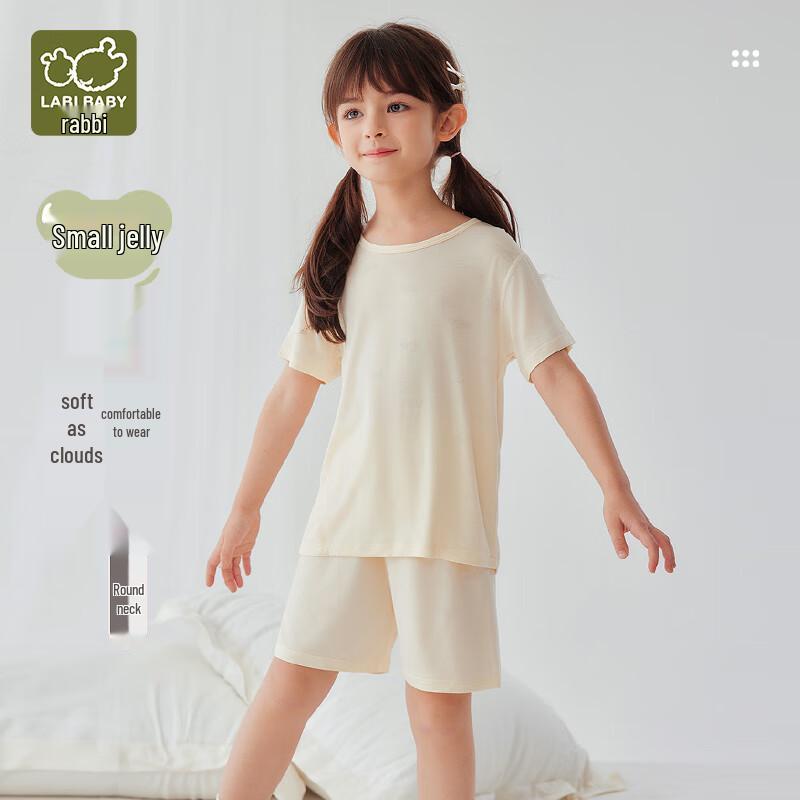 Rabi Kids Summer Jacquard Mesh Short Sleeve Pajama Set