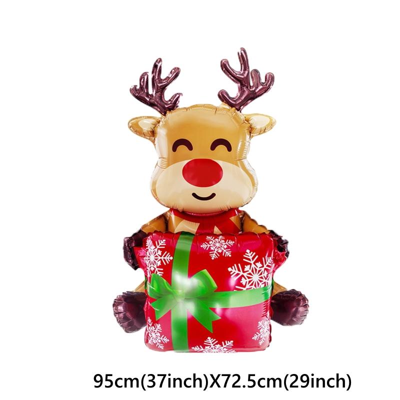 

1pc 3D Gift Box Santa claus Foil Balloons Gift Box Elk Balloon Christmas Decorations for home Navidad 2026 Decor Other