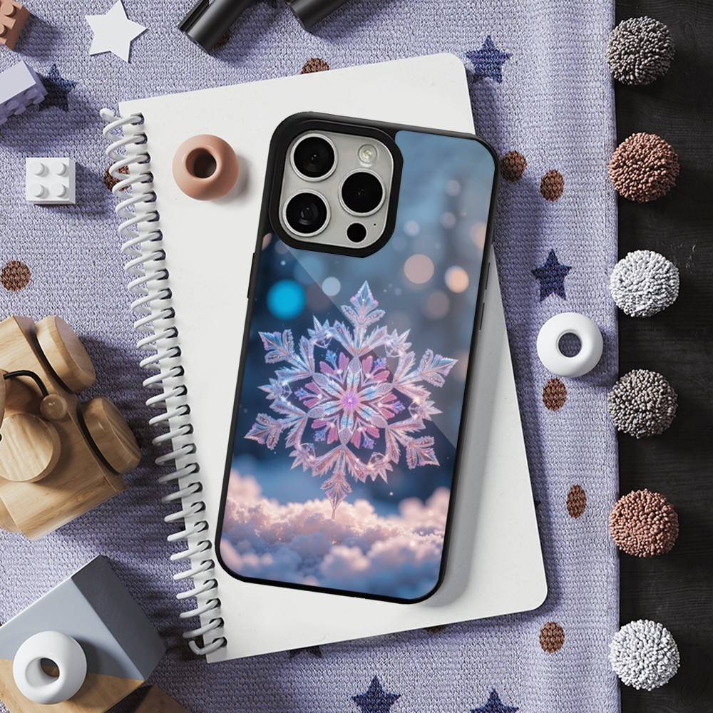 Snowflakes Art Christmas For iPhone 12,14,11,15,13,16,17,For Magsafe,Plus,Mini, Pro,Max,Magnetic Wireless Charging Case