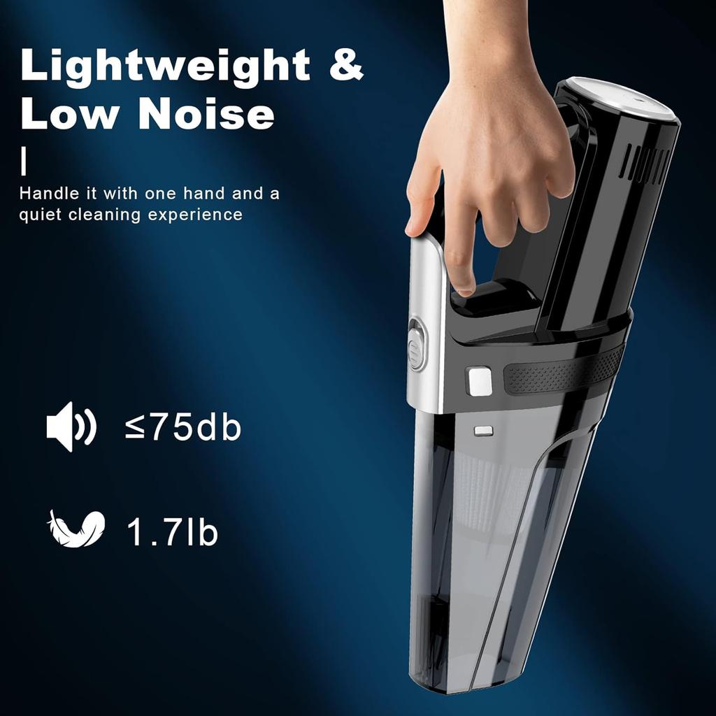 Car Vacuum, Portable Vacuum Cleaner with Powerful 7000PA Suction, DC 12V Power 16.4Ft Cord Wired Vacuum Cleaner, LED Light, Car Accessories for