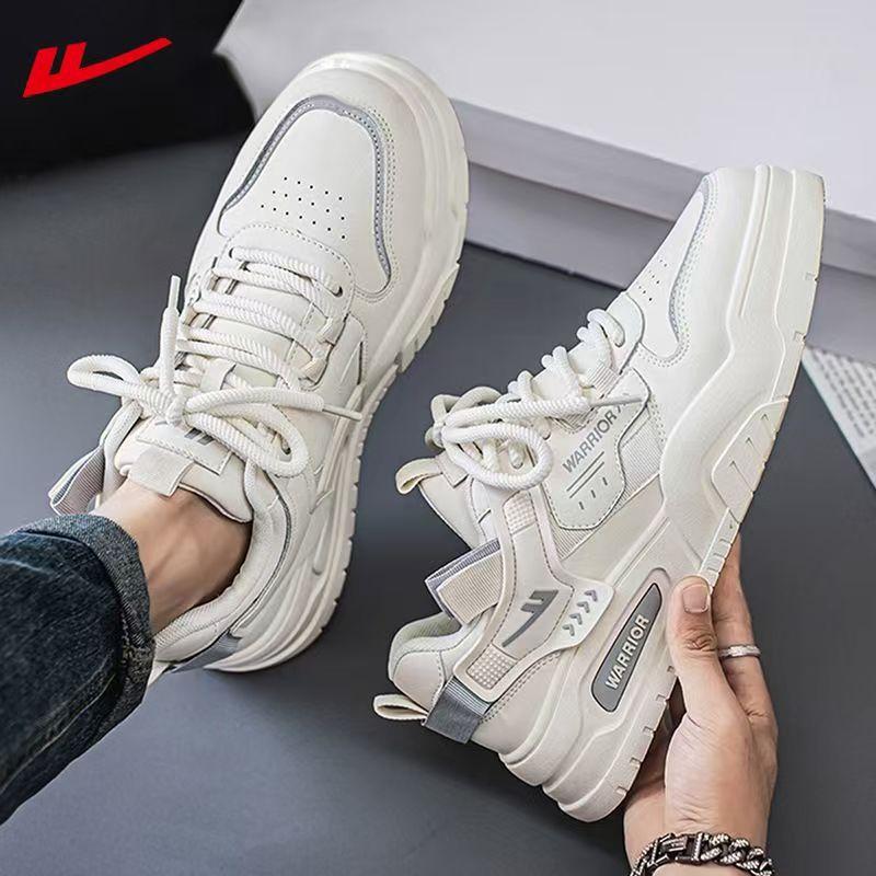 Low-top leather thick baseplate shoes trendy high-value color matching men's shoes