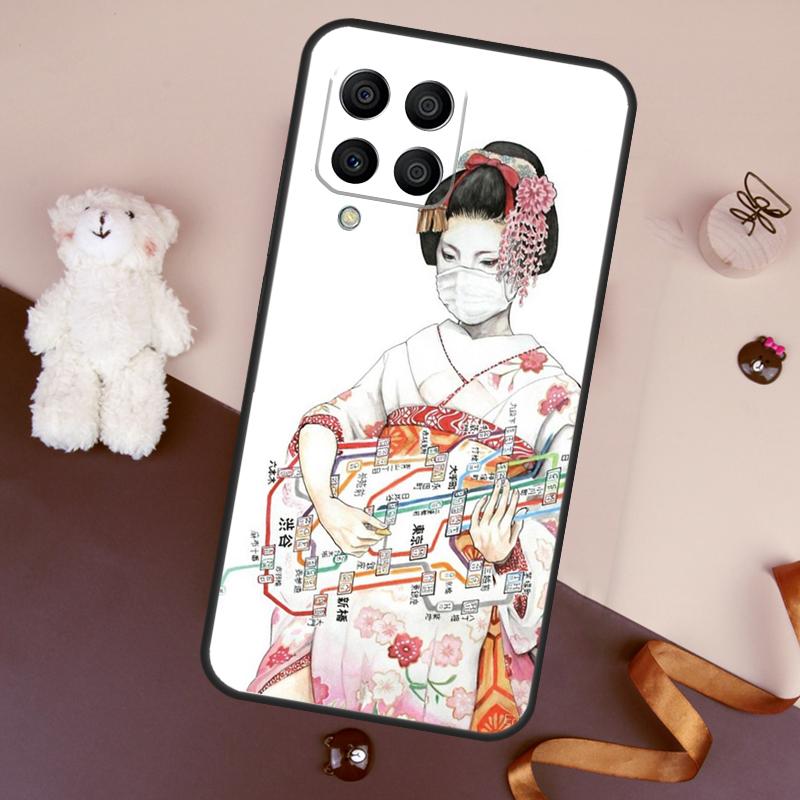 Japanese Geisha Case For Samsung Galaxy M32 M52 M14 M54 M13 M33 M53 M56 M36 M16 M31 M11 M12 M35 M55 M15 M06