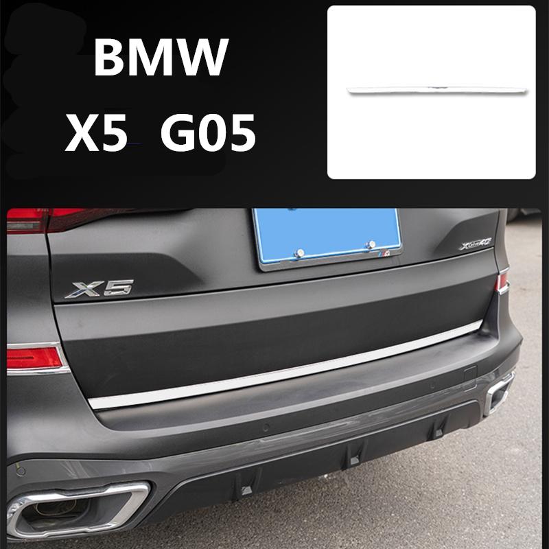 Auto-Styling Heckklappen-Zierleiste Edelstahl außen modifiziert für BMW X5 G05 Karosserie Kofferraum helle Streifendekoration