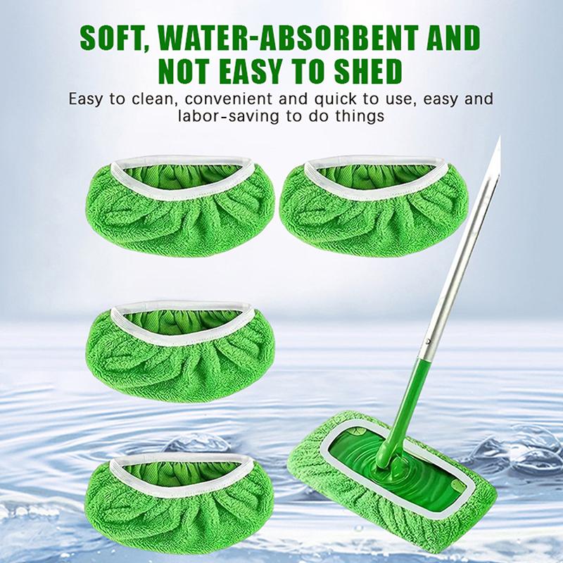 2Pcs Reusable Mop Pads With High Water Absorption And Ultra-Fine Fiber Cleaning Pads That Can Firmly Adhere To Most Standard Mop