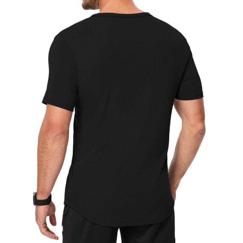 Letnia Moda Dekolt V Jednolity Kolor Podstawowy T-shirt Męski Krótki Rękaw Uniwersalny Pulower Koszulka Męska Prosty Top