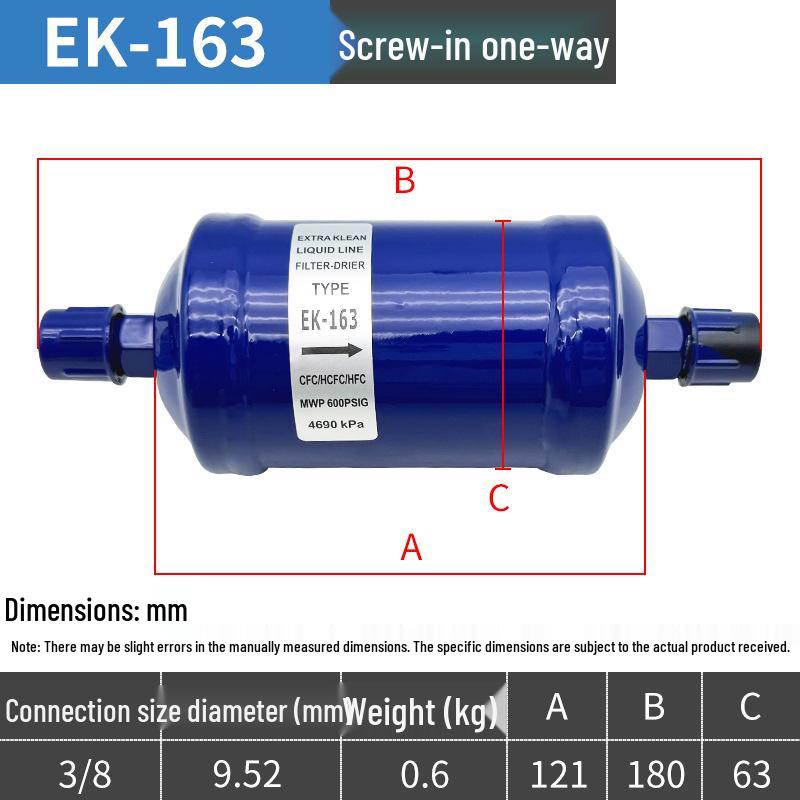 Central Air Conditioning Cold Storage Dryer Filter Unit - Refrigeration Accessories 083/084