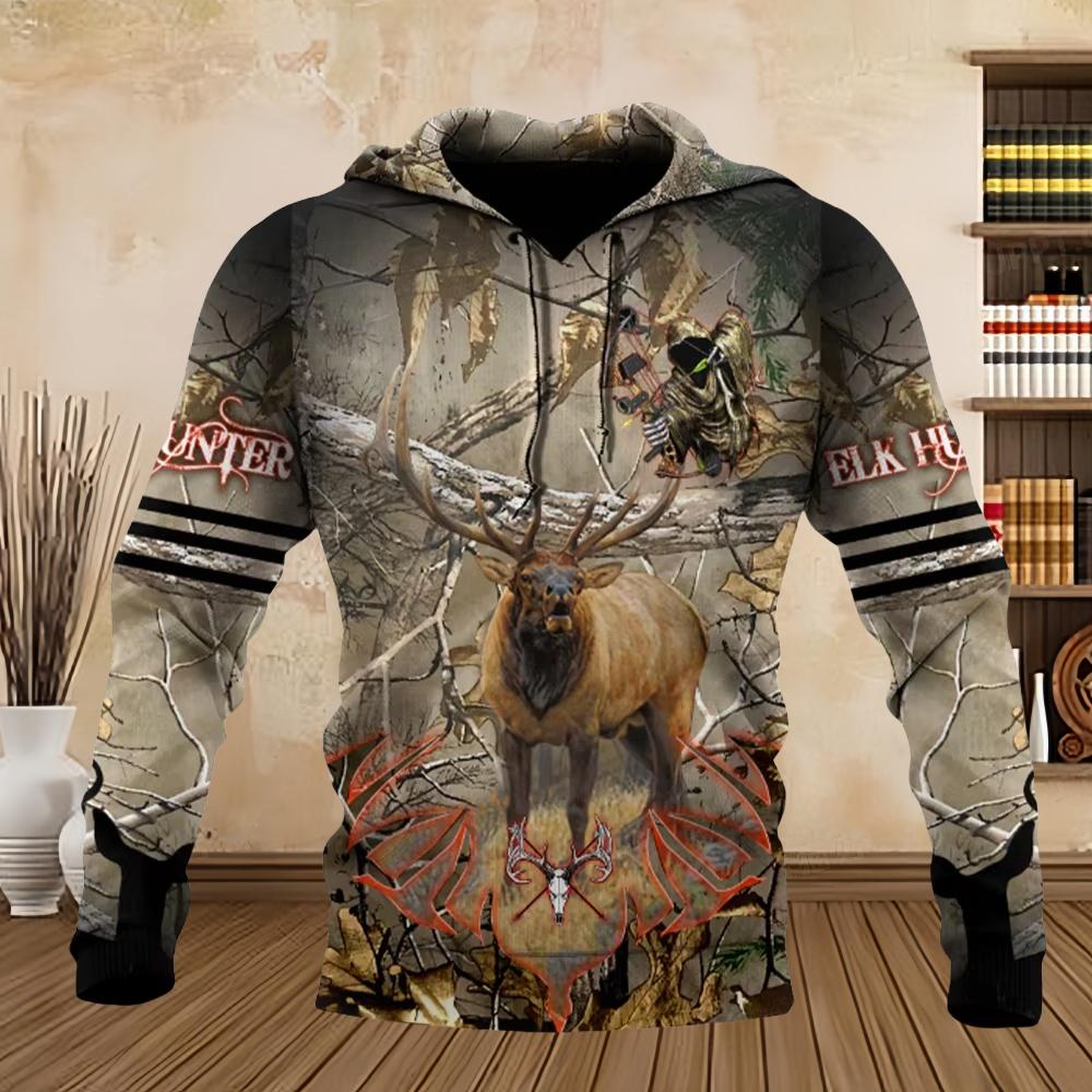 2024 Men's Fashion Hunting Loose Hoodie Large 3D Prin Animal Deer Super Large Harajuku Hoodie Fashion Enthusiast Sweatshirt Man