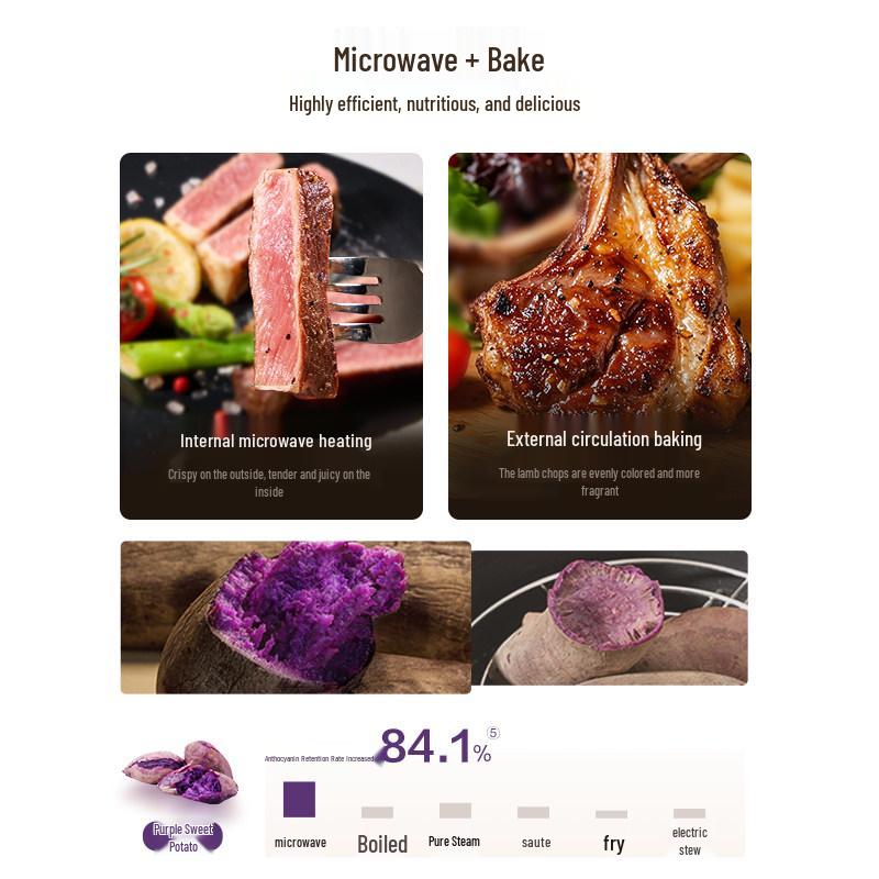 Supor Smart Air Fryer Oven: Large Capacity, High Power, No-Coating, Variable Frequency, Integrated Microwave & Grill for Home Use.