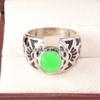Jade Oval Cut Gemstone With 925 Sterling Silver Ring For Men's #B166 JL375675696355