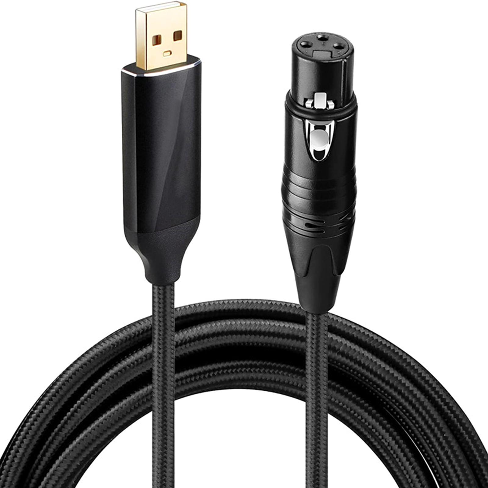 

Кабель для мікрофона USB до XLR (мама) для динамічних конденсаторних мікрофонів та запису на ПК, Plug and Play 1M