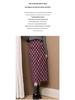 2025 Women's High-Waisted Washable Plaid Flannel Midi Skirt with Slit