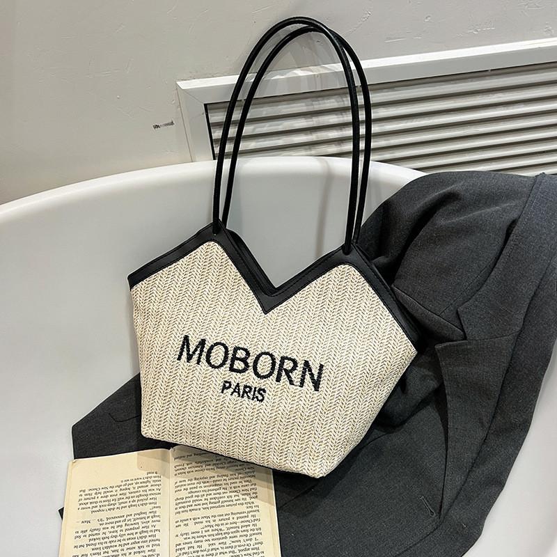 Woven Tote Bag For Women With Zipper Closure And Internal Phone Pocket For Daily Casual Use
