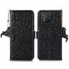 For Asus ROG Phone 8 5G/Phone 8 Pro 5G Ostrich Texture Wallet Case Genuine Cow Leather Phone Cover