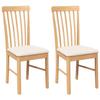 VidaXL Chaises à manger coussins 2 pcs bois massif caoutchouc, chaise à dîner, chaise, chaise de salon, chaises à dîner, 4102501