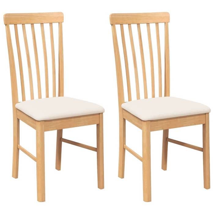 VidaXL Chaises à manger coussins 2 pcs bois massif caoutchouc, chaise à dîner, chaise, chaise de salon, chaises à dîner, 4102501