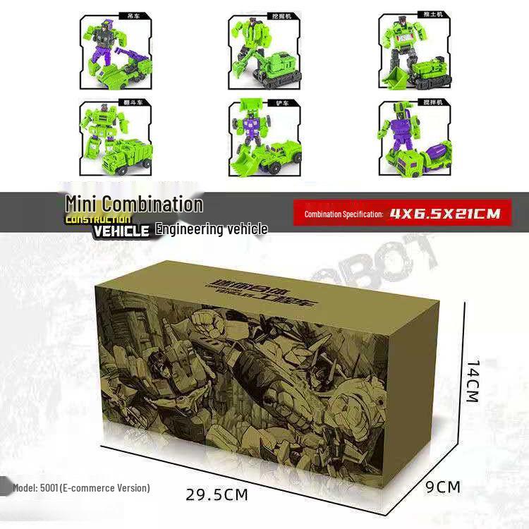 6-in-1 Transforming Construction Vehicle & Robot Toy for Kids