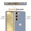 Coque pour Samsung Galaxy S24 FE (pas pour S24) - Antichoc en SiliconeBleu, Motif Luxe Cœur + 2 Verres Trempés