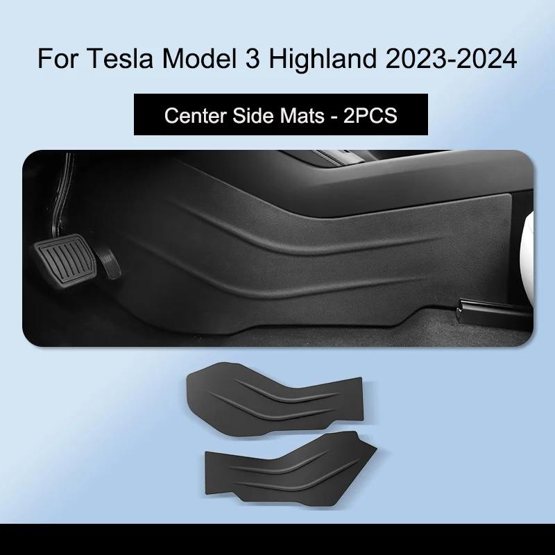 For Tesla Model 3 Highland 2023-2024 Door Sill Guards Strip Protective Mats Center Console Sides Rear Seat Trunk Guards TPE Pads