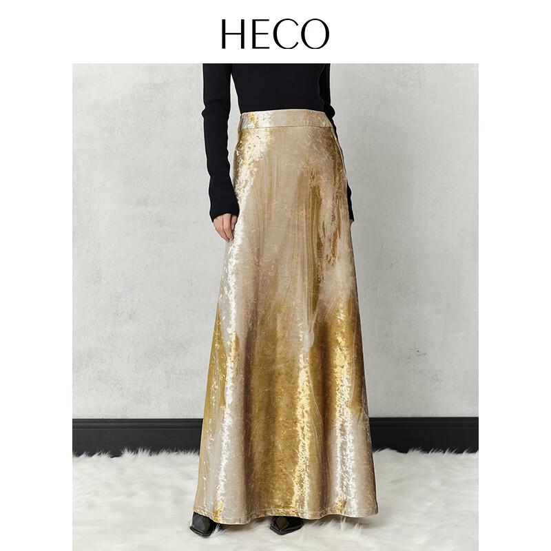 

HECO Chumo New Chinese Style Tie-Dye Velvet Maxi Skirt M
