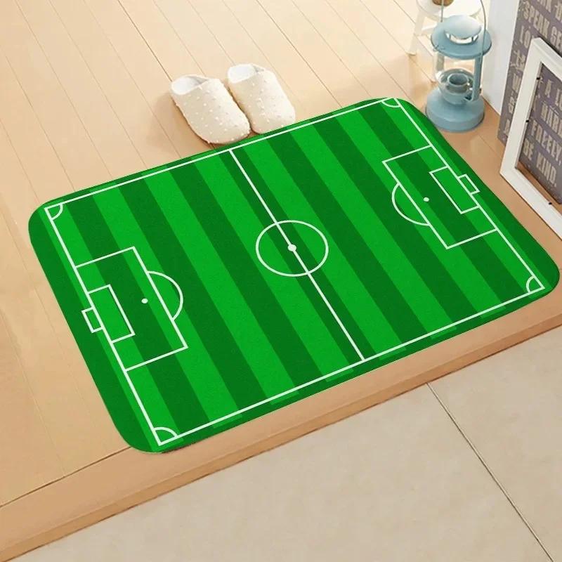 Football Field Fixed Facecloth Floor Mats Machine Washable Doorway Living Room Rugs Bedroom Playful Area Non-slip Carpets