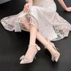 Festive shoes pointed high heels women's wedding shoes 2025 spring new French single shoes bride engagement shoes Xiuhe shoes