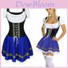 Women Oktoberfest Maid Dress With Front Lace Decoration And Gilded Ribbon